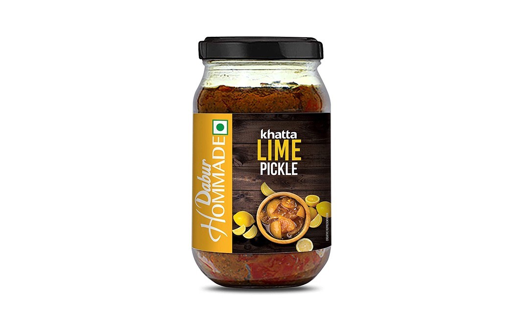 Dabur Khatta Lime Pickle    Glass Jar  400 grams